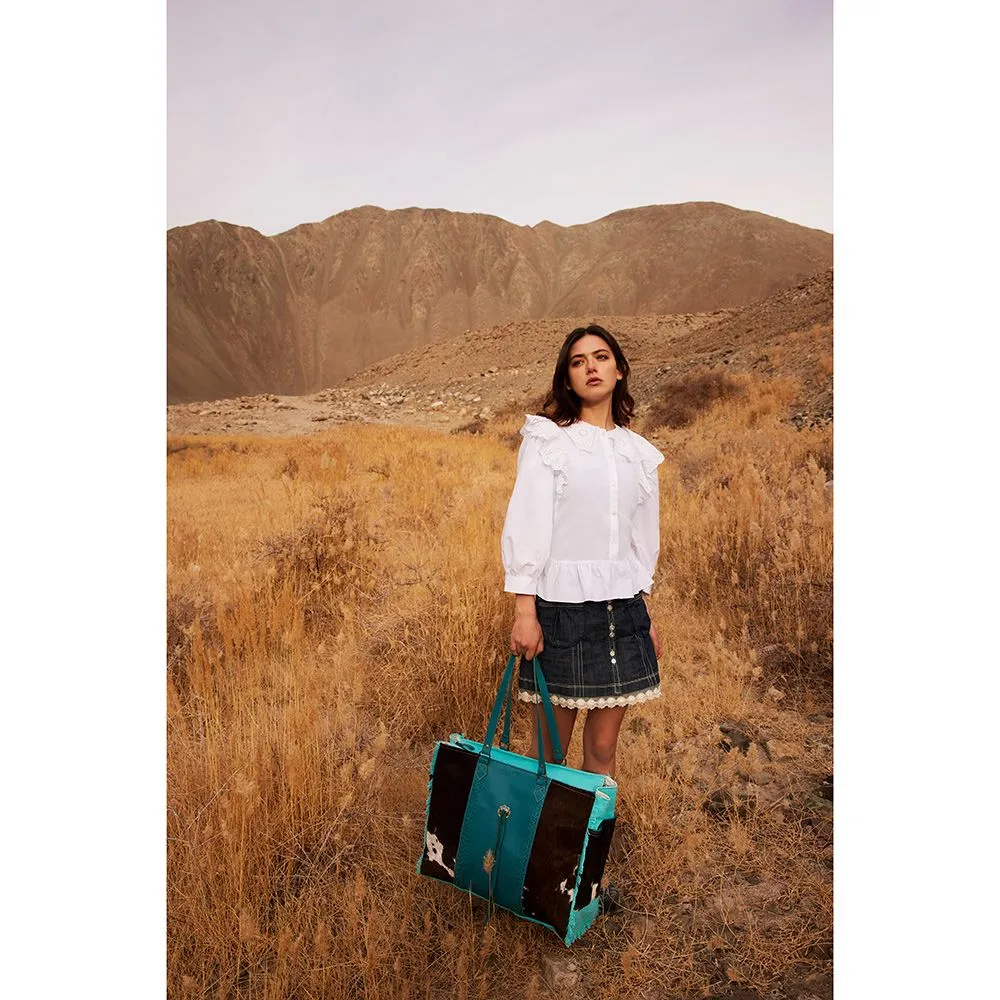 Sky Falcon Leather and canvas bag
