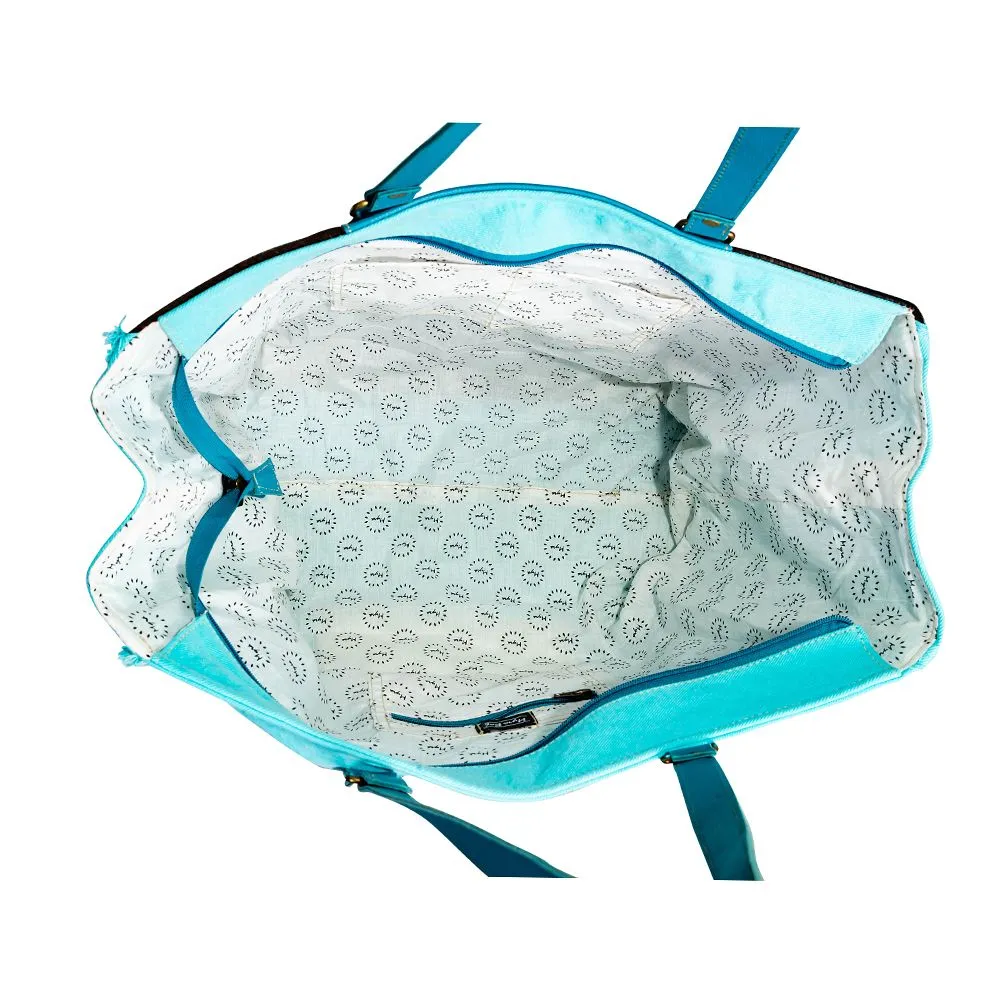 Sky Falcon Leather and canvas bag