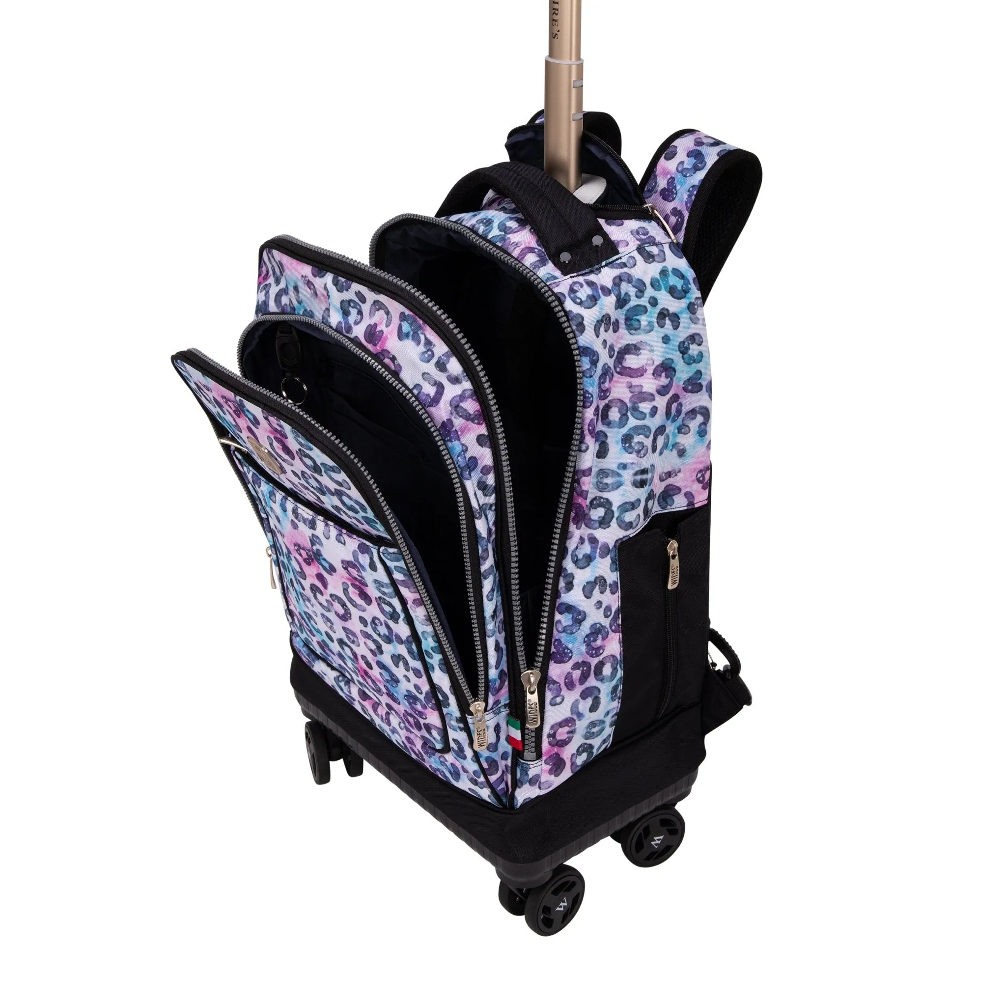 Sky Leopard 8-Wheels School Backpack Trolley Set (Lunch bag & Pencil Case)