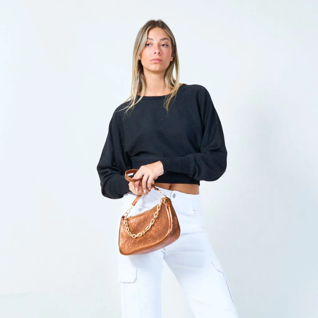 Sparkly chain strap crossbody bag wholesale