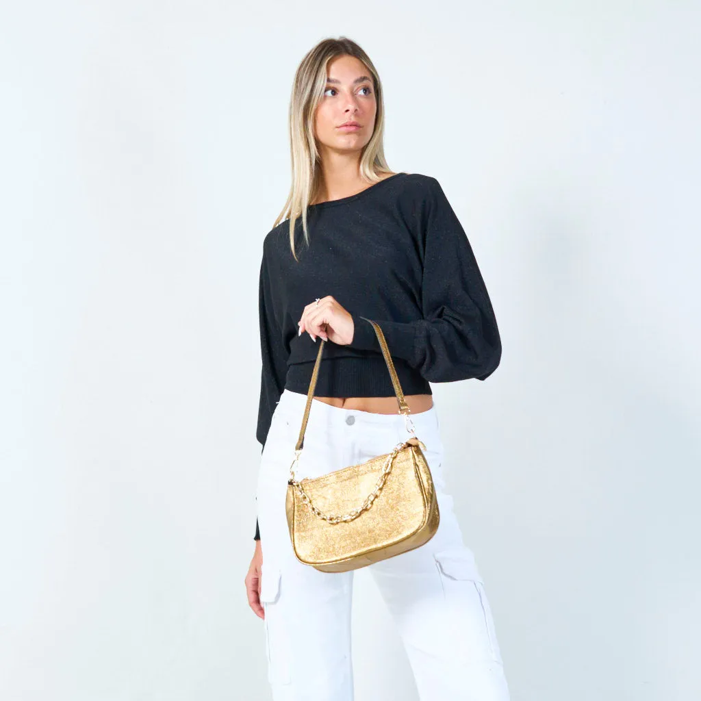 Sparkly chain strap crossbody bag wholesale