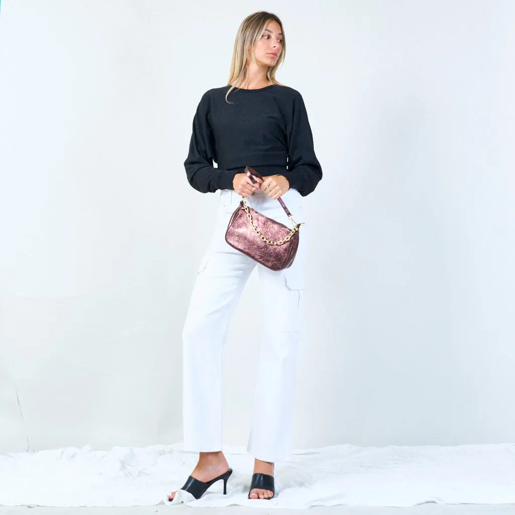 Sparkly chain strap crossbody bag wholesale