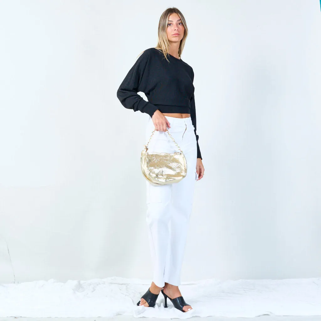 Sparkly chain strap crossbody bag wholesale