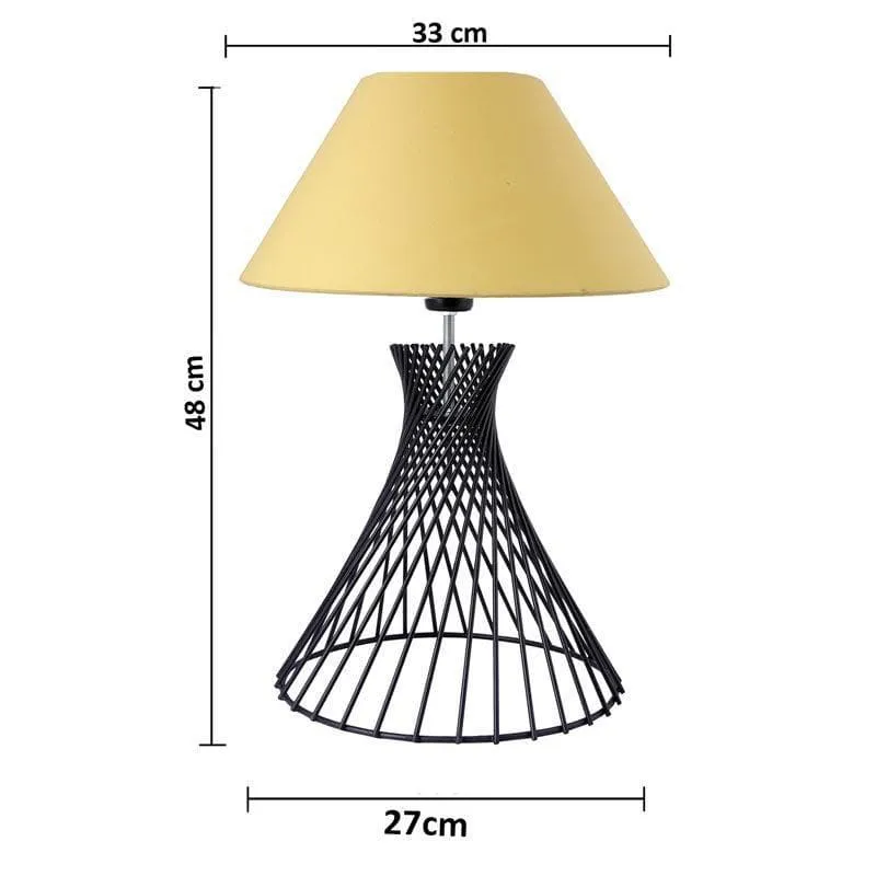 Spiral Affairs Black Table Lamp - Gold