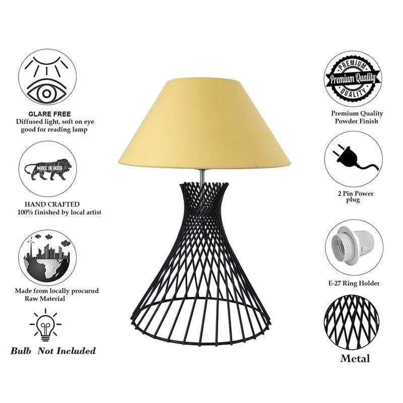 Spiral Affairs Black Table Lamp - Gold