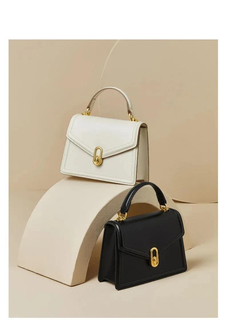 Split Leather Buckle Strip Versatile Messenger Bag