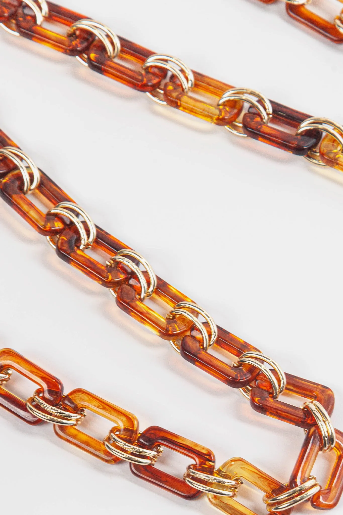 Square Link Acrylic Bag Strap Brown