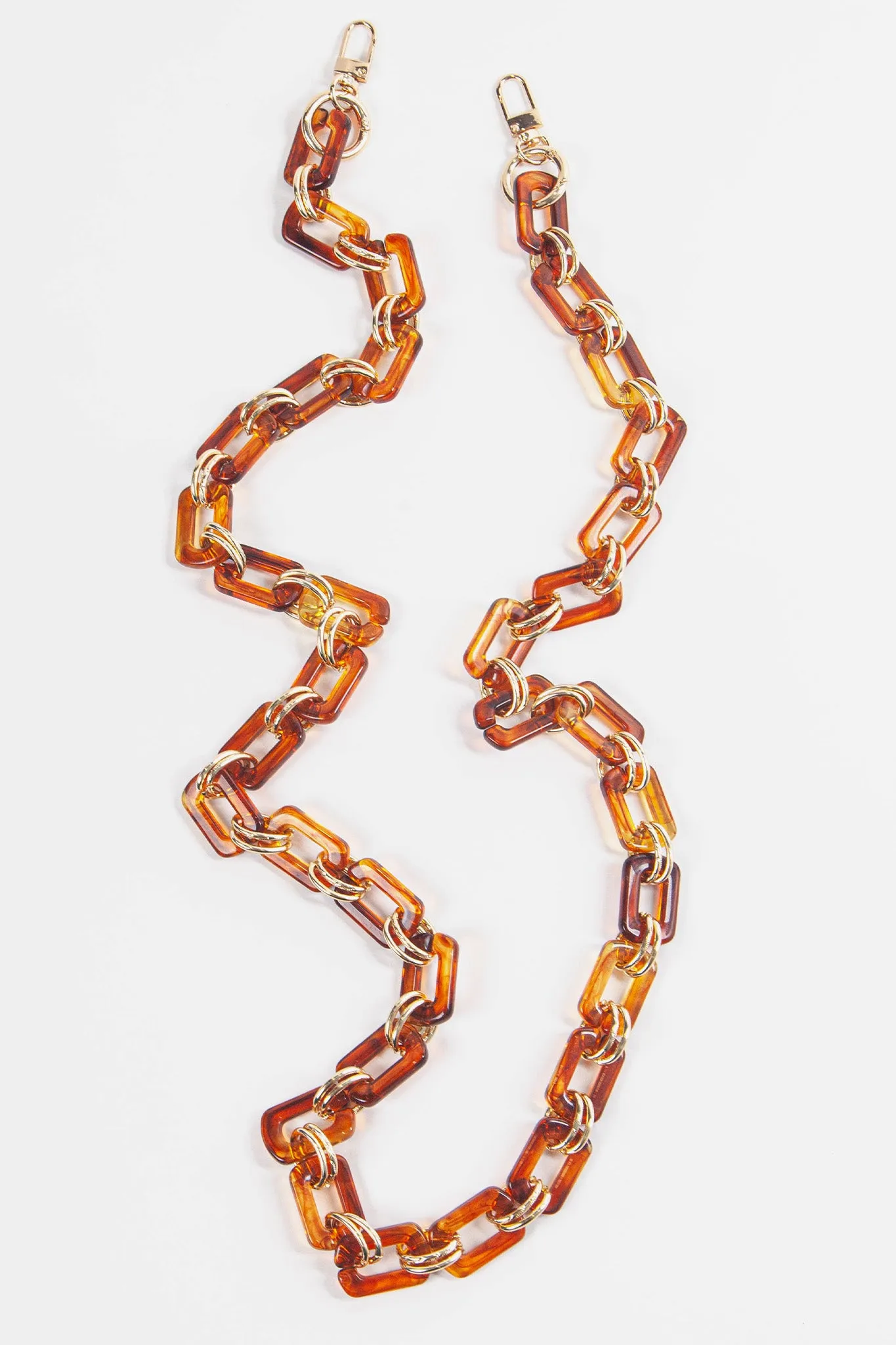 Square Link Acrylic Bag Strap Brown