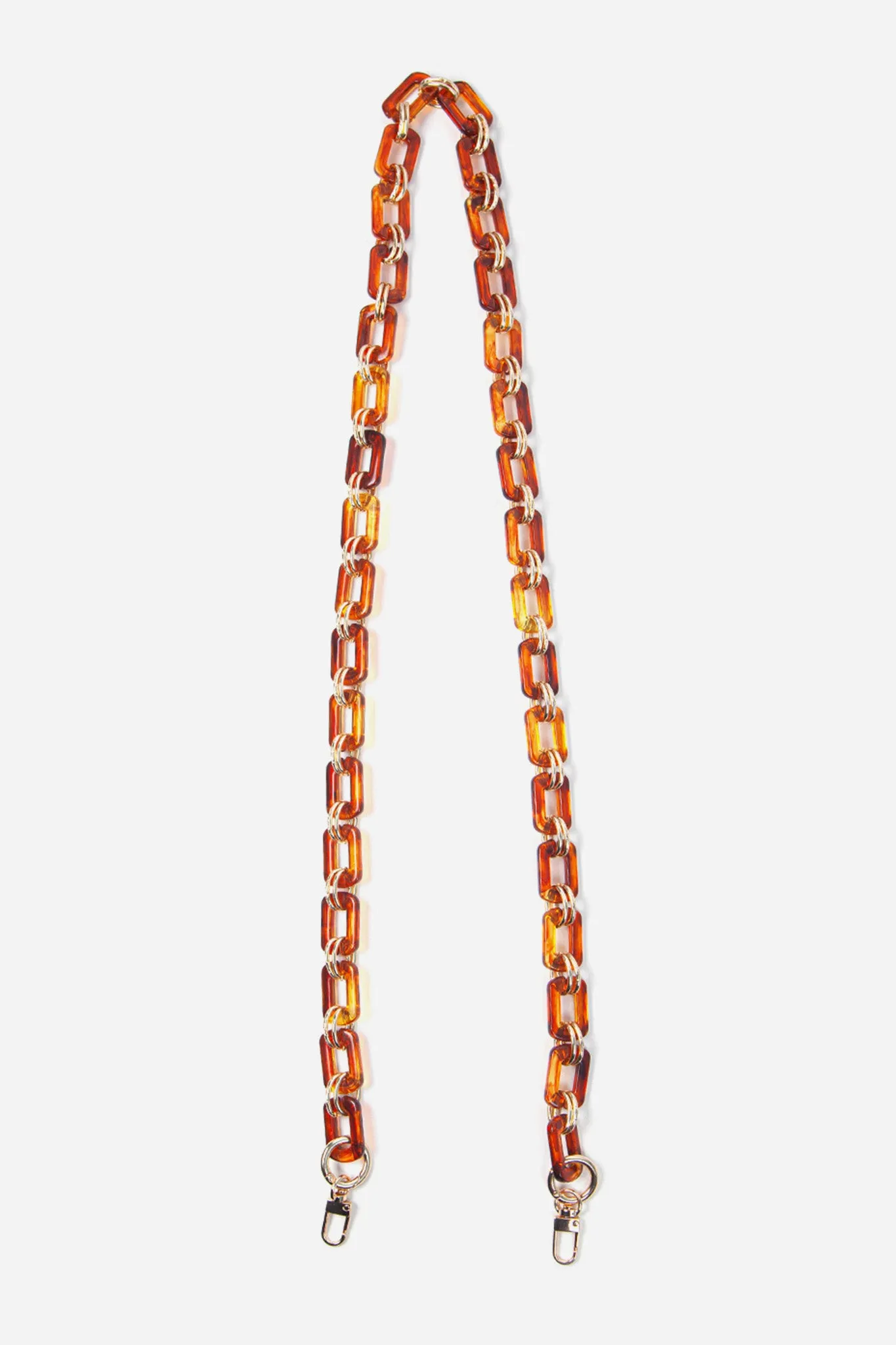 Square Link Acrylic Bag Strap Brown