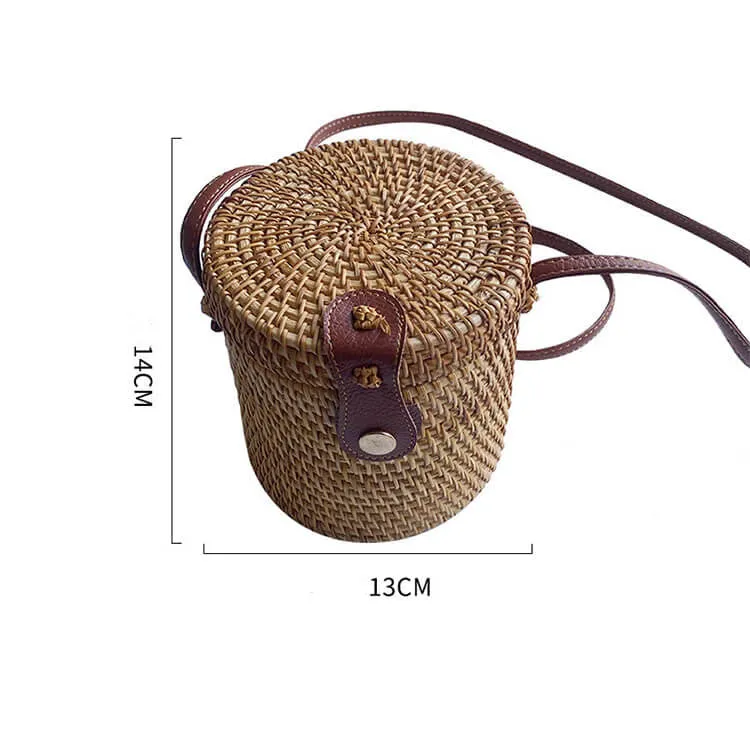 Summer Bucket Crossbody Rattan Bag-Showtown
