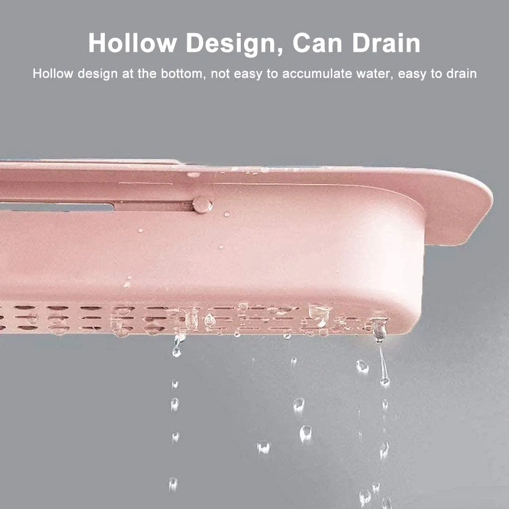 Telescopic Expandable Kitchen Sink Drain Basket Holder Rack F42-8-765 Pink
