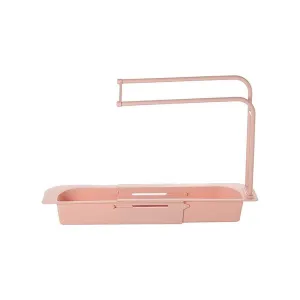 Telescopic Expandable Kitchen Sink Drain Basket Holder Rack F42-8-765 Pink