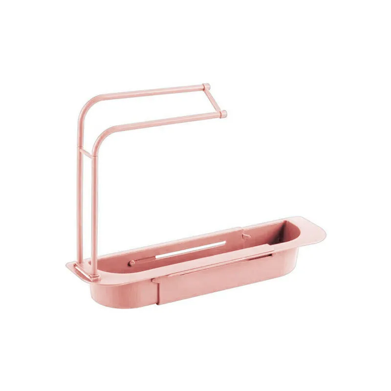Telescopic Expandable Kitchen Sink Drain Basket Holder Rack F42-8-765 Pink