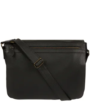 'Terence' Black Leather Messenger Bag