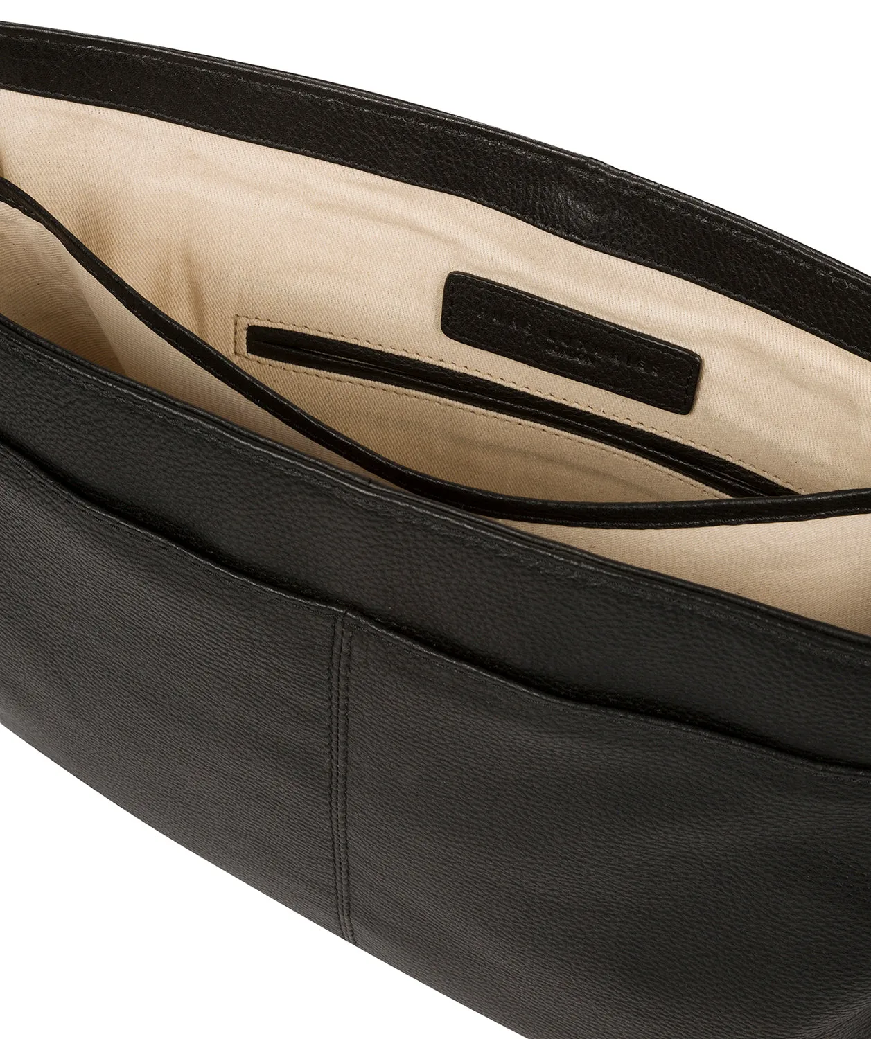 'Terence' Black Leather Messenger Bag