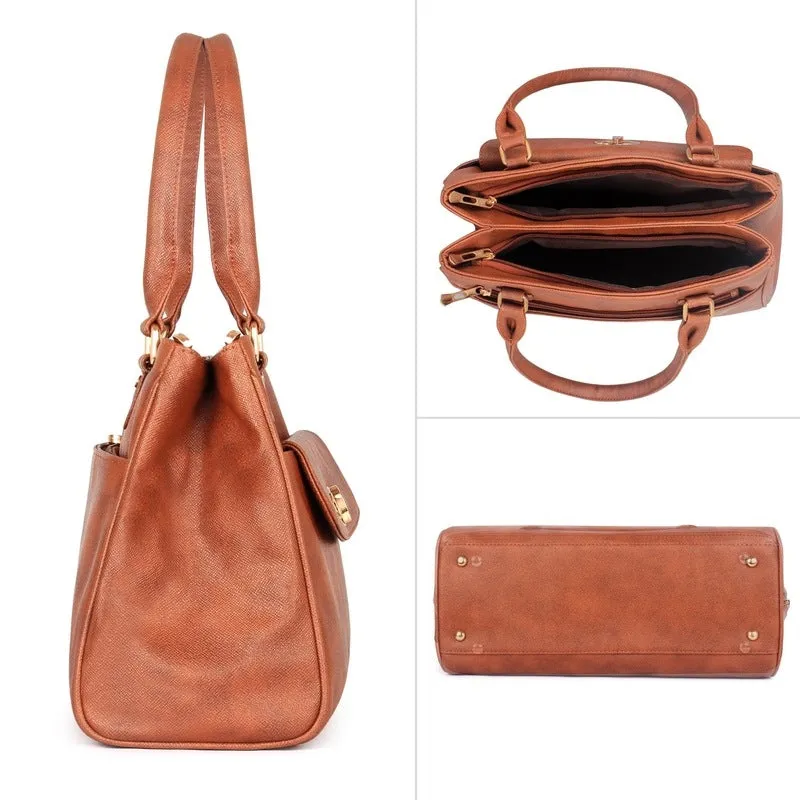 THE CLOWNFISH Doyenne Synthetic 32 cms Sand Brown Messenger Bag