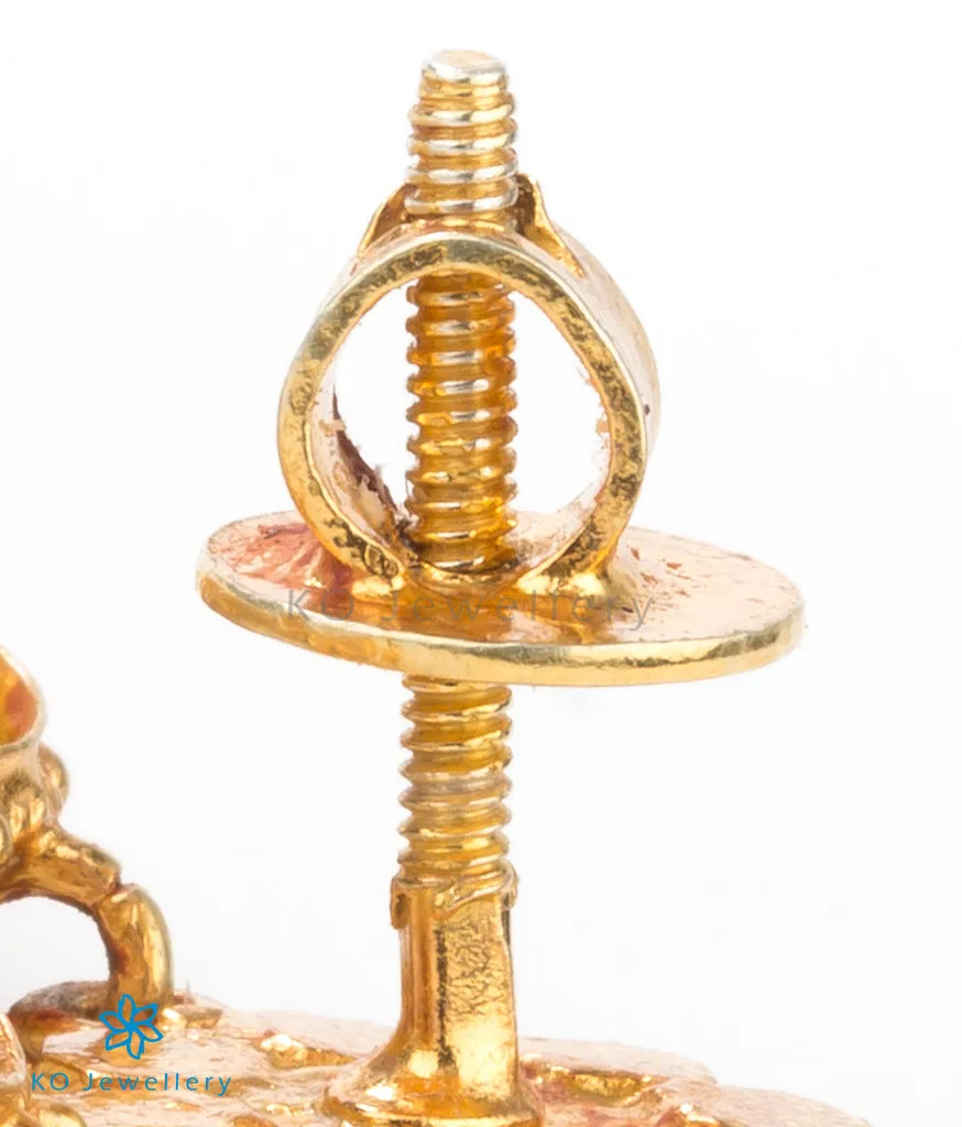 The Deepita Silver Kempu Pendant Set