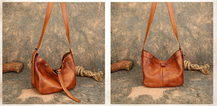 Vintage Ladies Boho Shoulder Bags Leather Crossbody Purse For Women