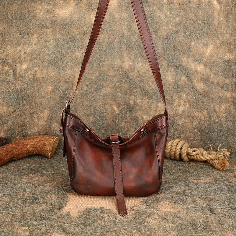 Vintage Ladies Boho Shoulder Bags Leather Crossbody Purse For Women