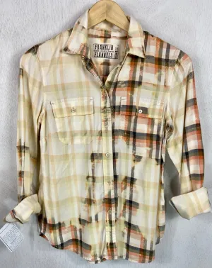 Vintage Light Yellow, Coral and Peach Lightweight Cotton Size XS