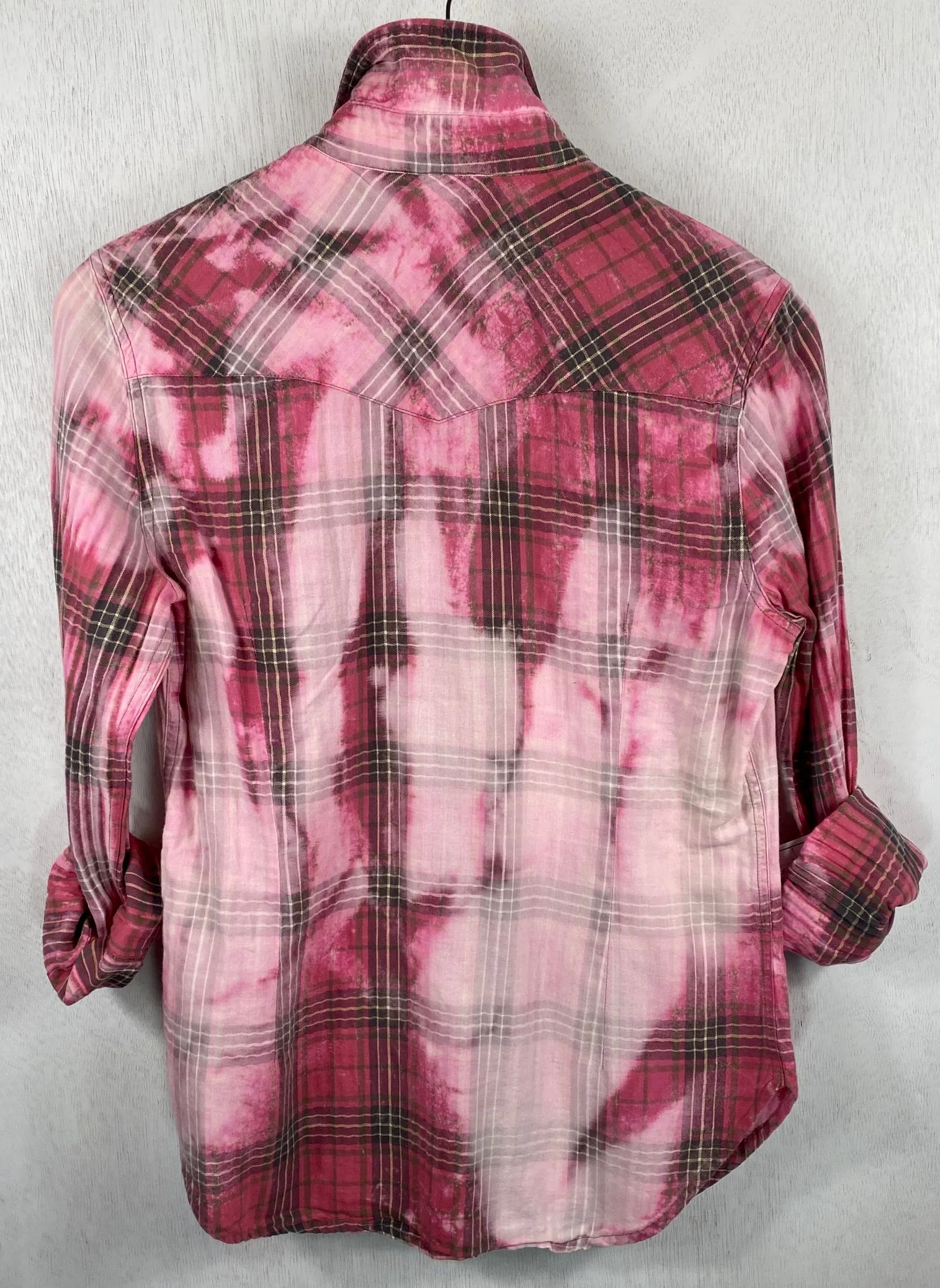 Vintage Western Style Pink and Grey Lightweight Cotton Size Small
