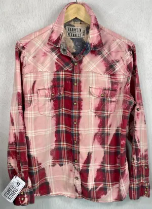 Vintage Western Style Red and Pink Lightweight Cotton Size Small