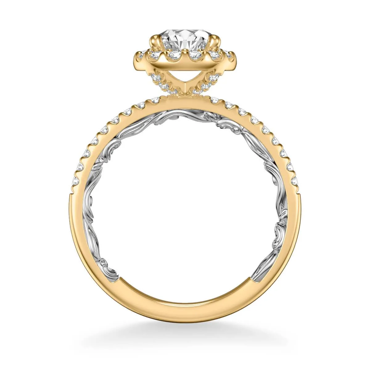 Winifred Lyric Collection Classic Side Stone Diamond Engagement Ring
