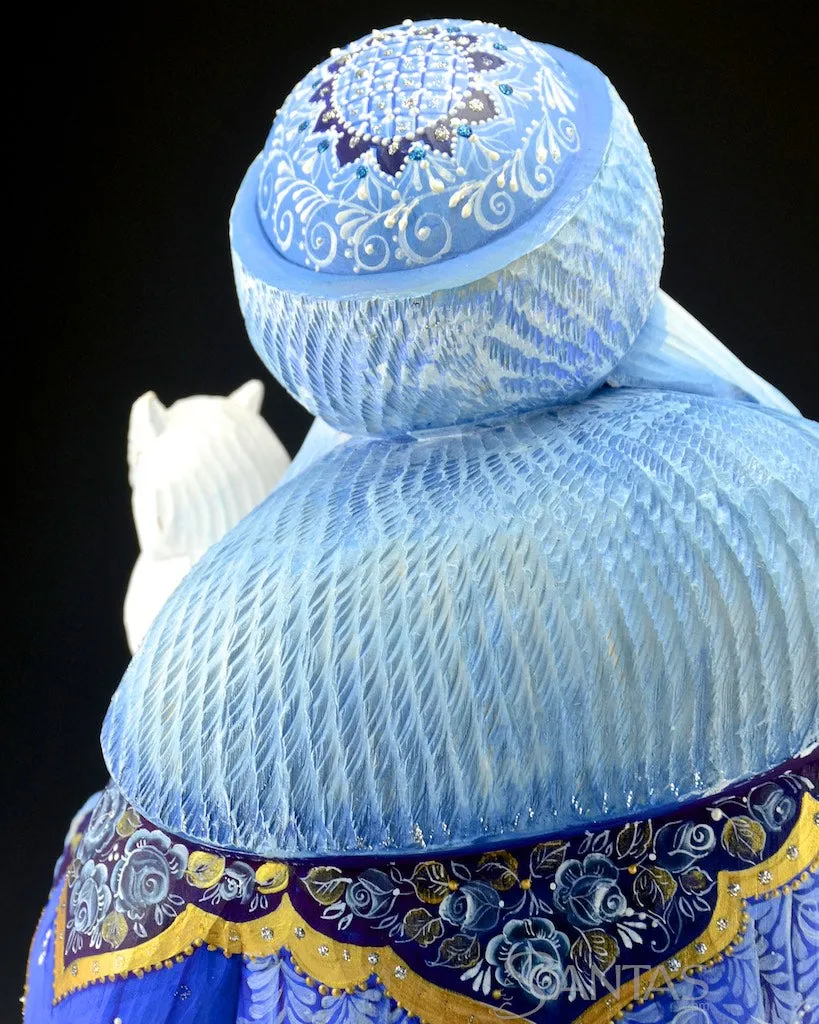 Winter Blue Arctic Santa with Polar Bear and Snow Owl