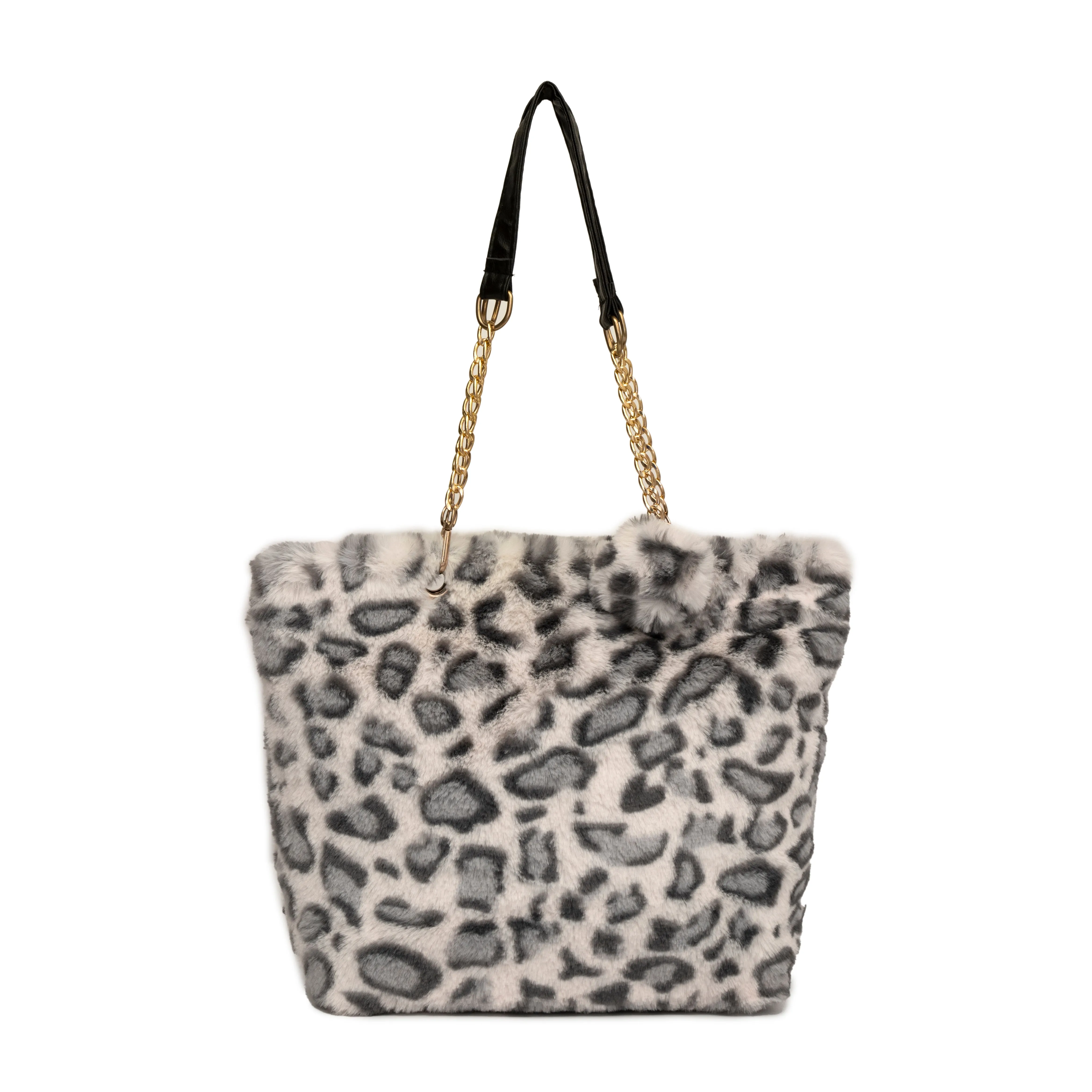 Women white tiger velvet fashion bag