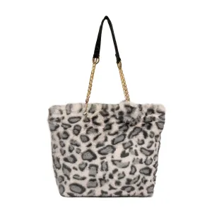 Women white tiger velvet fashion bag