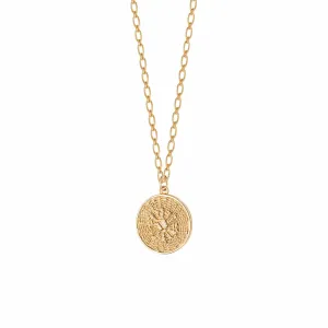 Woven Coin Necklace 18ct Gold Plate