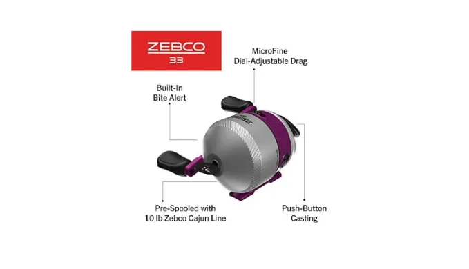 Zebco 33 Ladies Spincast Lightweight Fishing Reel & Rod Combo Options - Ships Quick!
