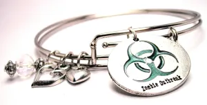Zombie Outbreak Green Bio Hazard Expandable Bangle Bracelet Set